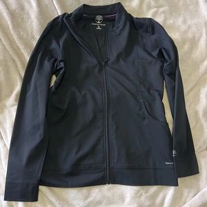 Black Healing Hands Scrub Jacket